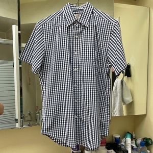 J Crew Navy Casual Dress Shirt 100% cotton